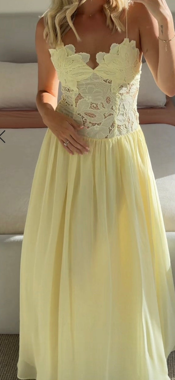 Hansen & Gretel Stephanie Maxi Dress Butter - Size 8