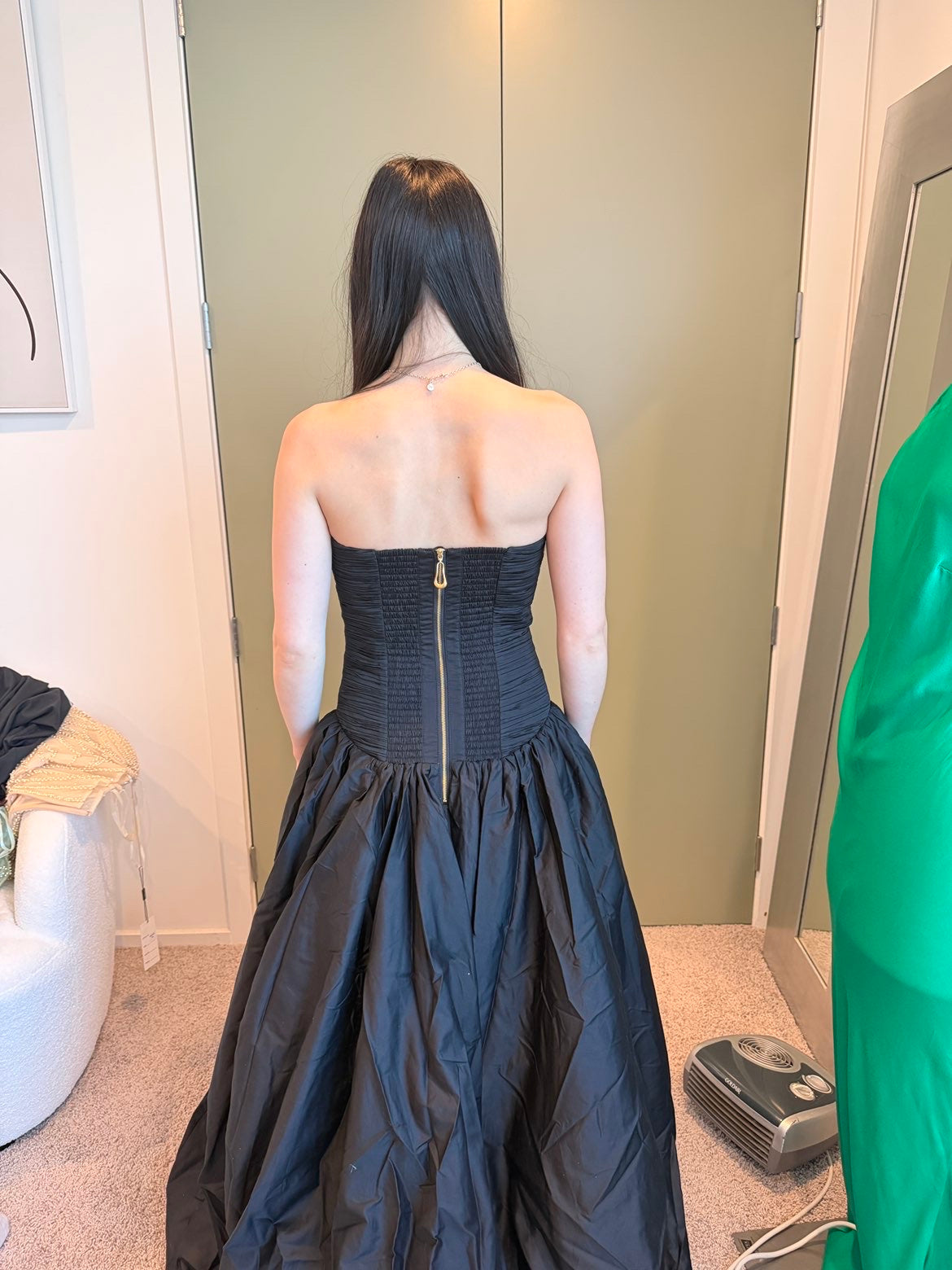 Aje Violette Bubble Hem Black Maxi Dress