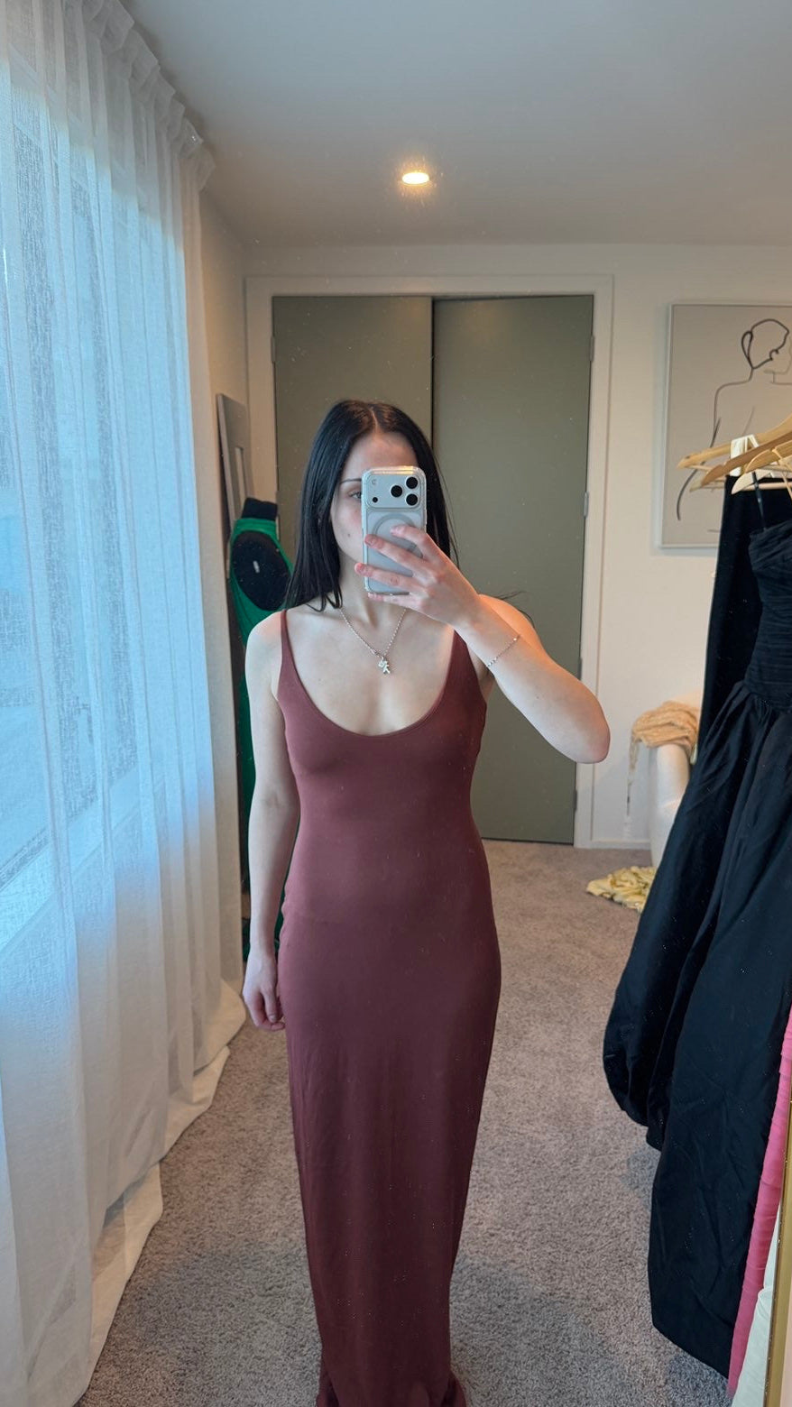 Skims Smooth Layers Scoop Neck Long Dress