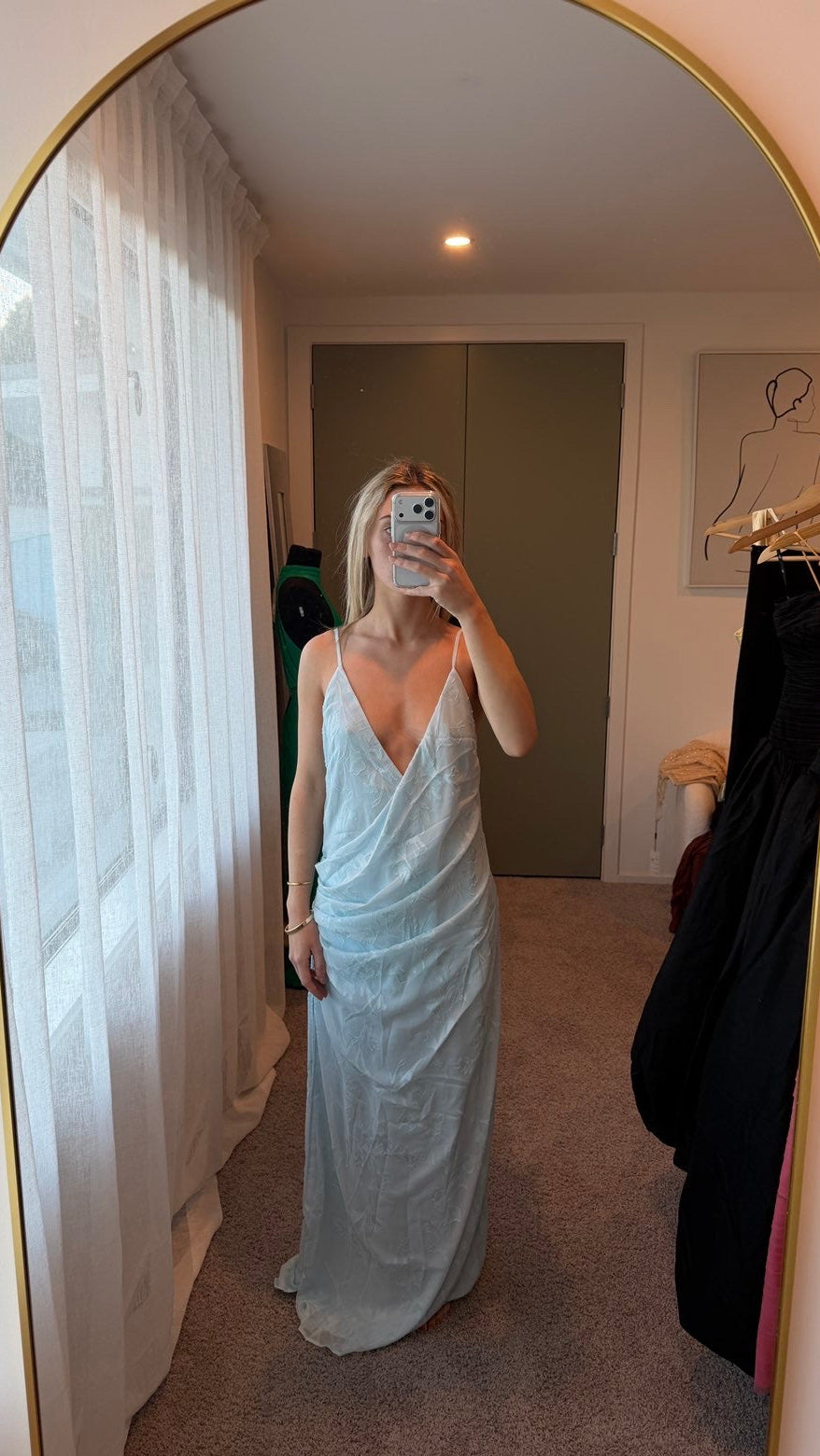 White Fox Soft But Sharp Maxi Dress Sky Blue