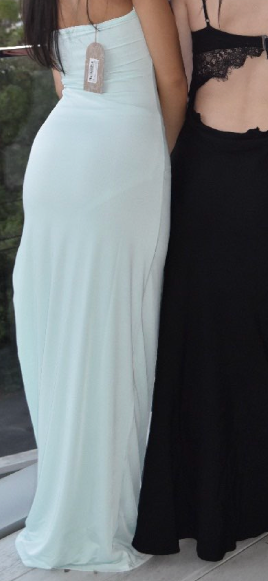 Meshki Aurora Slinky And Mesh Split Maxi Dress