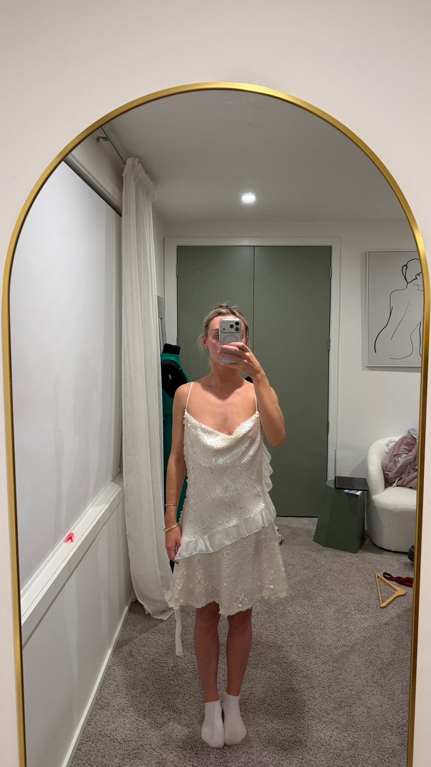 Zara Sequin Ruffle Mini Dress