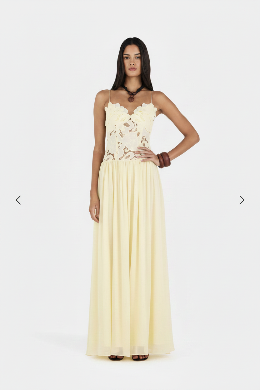 Hansen & Gretel Stephanie Maxi Dress Butter - Front View