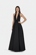 Hansel & Gretel Evalina Taffeta Gown Black - Front