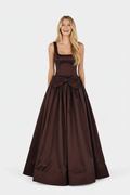 Hansel & Gretel Posey Taffeta Gown Chocolate - Front