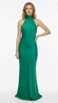 Meshki Claire Satin Drape Back Maxi Dress with Split